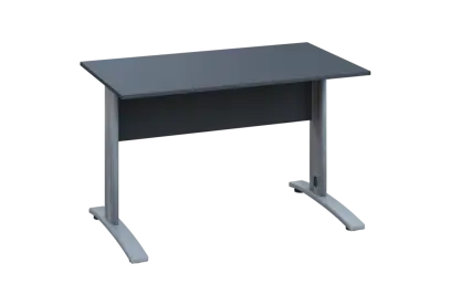 EPK 17 - 12 stůl kancelářský, kovová podnož stříbrná, deska 18 mm, široký 1200 mm, antracit